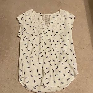 Capped Sleeve White Blouse